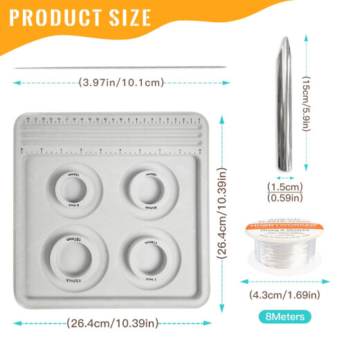 hobbyworker Bead Board Bracelet Sizer Tool with 4 Grooves for Jewelry Making 2