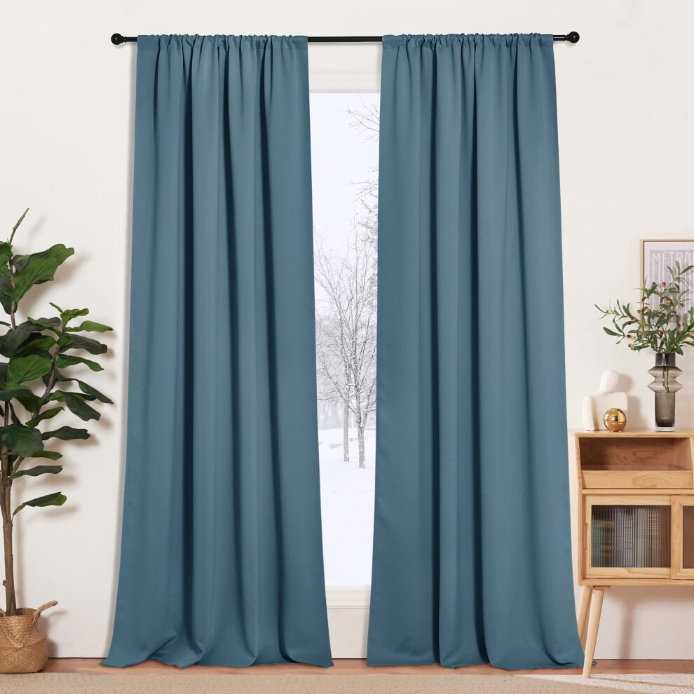 Rideaux occultants bleus RYB HOME pour salon, du plafond au sol, rideaux de fen   tre occultants pour chambre     coucher, bureau, 132 x 274 cm, 2 pa
