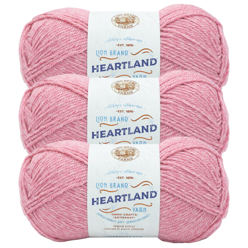 Lion Brand Yarn Heartland Yarn for Crocheting  Knitting  and Weaving  Multicolor Yarn  3-Pack  Lassen Volcanic