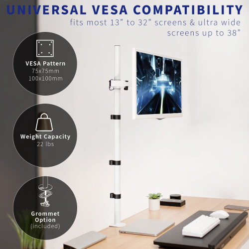 Vivo VIVO Extra Tall Στήριγμα Μονής Οθόνης 39" Πολυ, Ρυθμιζόμενη Κλίση και Κίνηση 2