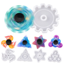 NiArt Fidget Finger Spinner DIY Epoxy Resin Casting Silicone Mold Kit 5 Molds with 10 Bearings Set  Stress Reliever Hand Fidget Toy Gift for Kids and