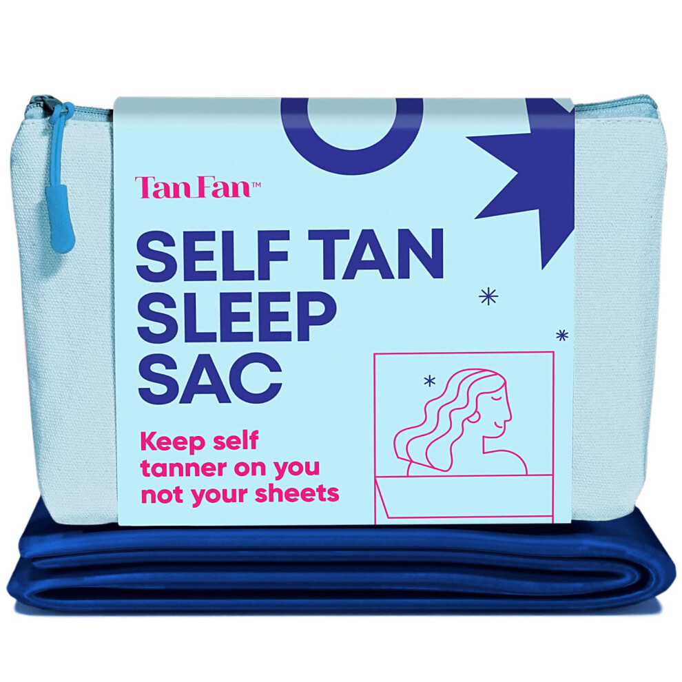 Tan Fan Self Tan Sleep Sac - Keep Sheets Clean from Self Tanner Stains - 100% Cooling Silky Poly Sleeping Sack - Wont Rub or Absorb Tanning Lotio