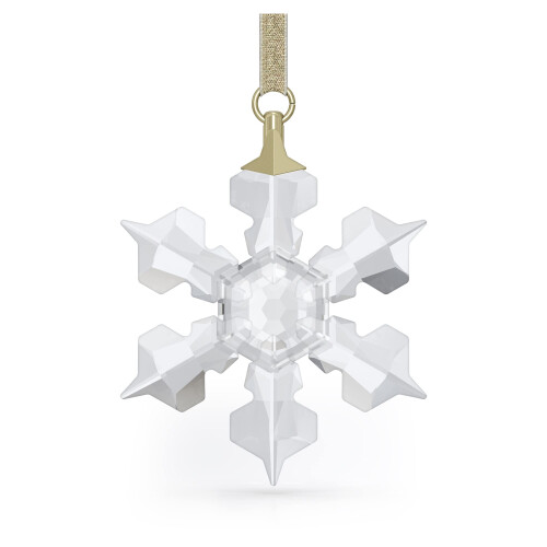 Swarovski Swarovski Μικρό Χιόνι Ornament, Διαφανείς Λευκοί Κρύσταλλοι και Χρυσή Ριβέρα