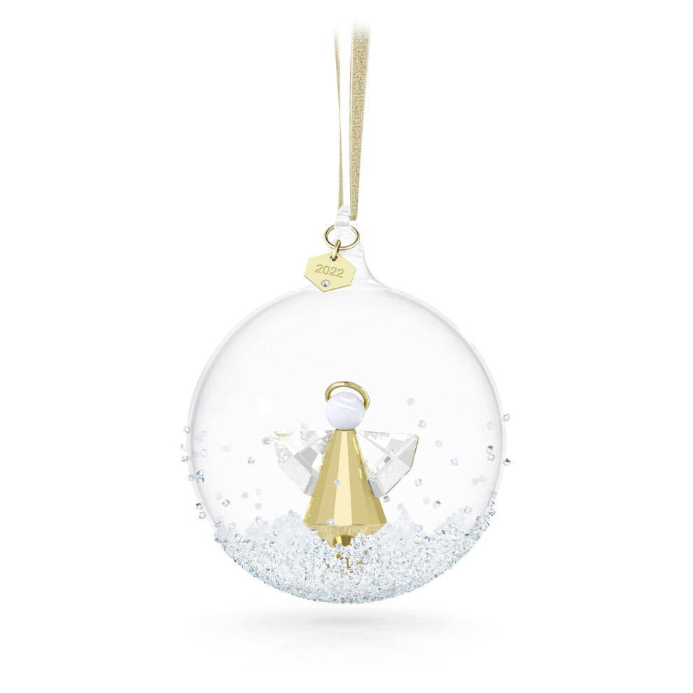 Ornement Swarovski    dition Annuelle 2022 Cristaux Swarovski blancs et dor   s Fait partie de la collection Swarovski    dition Annuelle