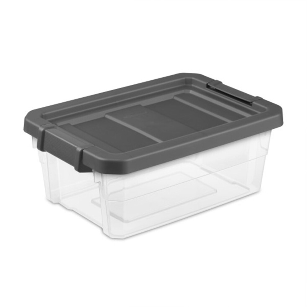 Sterilite 16 Quart Stapelbox Aus Kunststoff Mit Deckel, Aufbewahrungsbeh Lter F R Zuhause Und Garage, Zum Ordnen Von Schuhen Und Werkzeugen, Tran-image