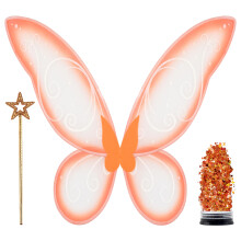 Funcredible Oranssit Keijusiivet Keijusauva ja Glitteri - Keijuasujen Asusteet - Keijuasu Naisille ja Tyt   ille - Keijuasut Cosplay
