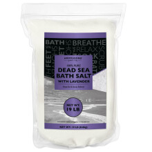 Sale puro del Mar Morto per bagni con lavanda naturale al 100% - Sale da bagno termale a grana fine da 19 libbre in confezione richiudibile - Uti