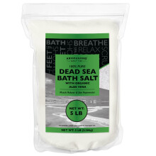 Sali da bagno spa con sale del Mar Morto e aloe vera biologica, 5 libbre, a grana fine, confezione richiudibile, 100% puro e naturale, utilizzato