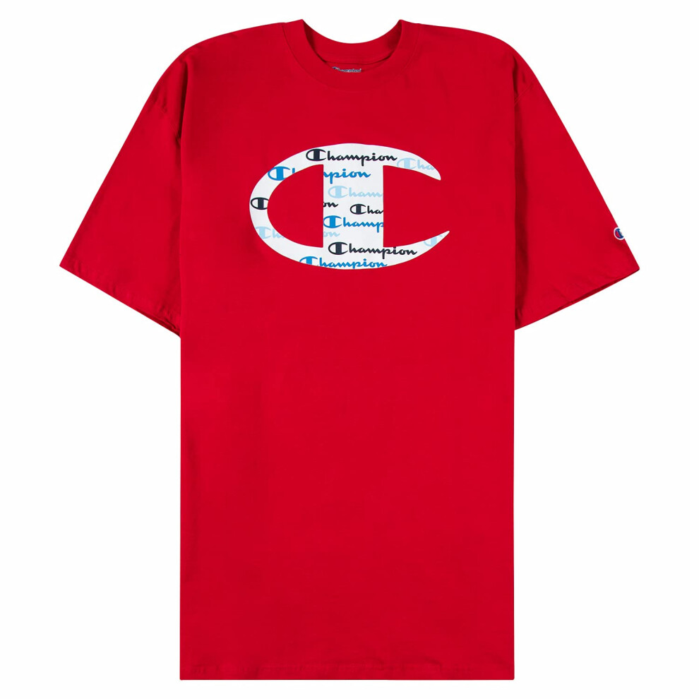 Champion Big and Tall Shirts for Men - Crewneck Big and Tall T Shirt Graphic Tee Red