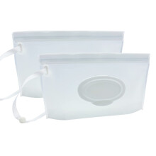 VOONGOR Portable Refillable Wet Wipe Pouch Reusable Travel Wipes Holder & Case Lightweight Flushable Diaper Wipes Container for Baby (Clear)