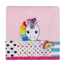 Sassy Baby Ulbright Unicorn Pink flerfarvet Super Soft Sherpa Baby T?ppe med Teether Corners
