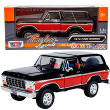 1978 Ford Bronco 1:24 Diecast Model auta SUV Motormax 79371 (cern s cervenou)
