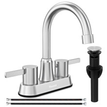 Bathroom Faucets Bathroom Faucet 3 Hole Bathroom Sink Faucet Faucet for Bathroom Sink 4 Inch 2 Handle Centerset Lead-Free with Copper Pop Up Drai