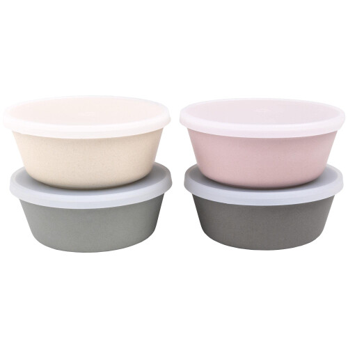 Bowls WeeSprout em Bambu para Crianças com Tampas, Conjunto de Quatro 10 oz