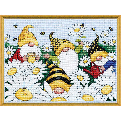 Design Works Crafts Γκνόμες Κέντημα Kit, Κίτρινο, Μπλε, Λευκό