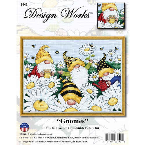 Design Works Crafts Γκνόμες Κέντημα Kit, Κίτρινο, Μπλε, Λευκό 1