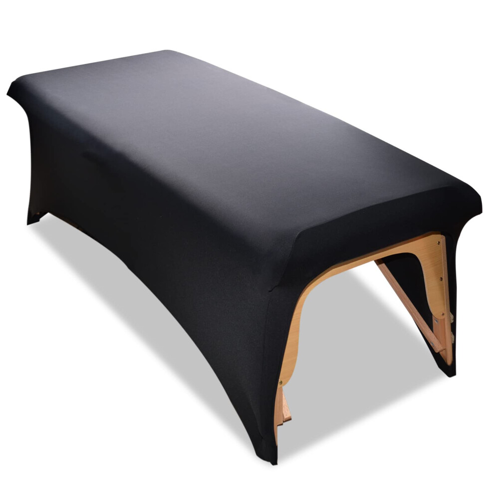 Housse de protection extensible pour lit d'extension de cils, drap de protection pour soins spa, surmatelas ou table de massage (noir)