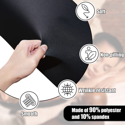 Capa Elástica para Cama de Extensão de Pestanas, Protetor para Cama de Spa (Preto) 1
