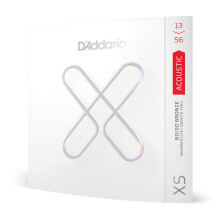 Struny do gitary akustycznej D'Addario XS 80/20 Powlekane brazem XSABR1356 Medium Gauge 13-56 Zestaw 6 strun Opakowanie 1 szt.