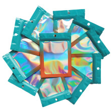 Xeahung 100-pack geurbestendige Mylar-zakken voor snoepopslag Hersluitbare Mylar-zakken met Rront-venster Mylar-zakken voor voedselopslag Mylar-zakke