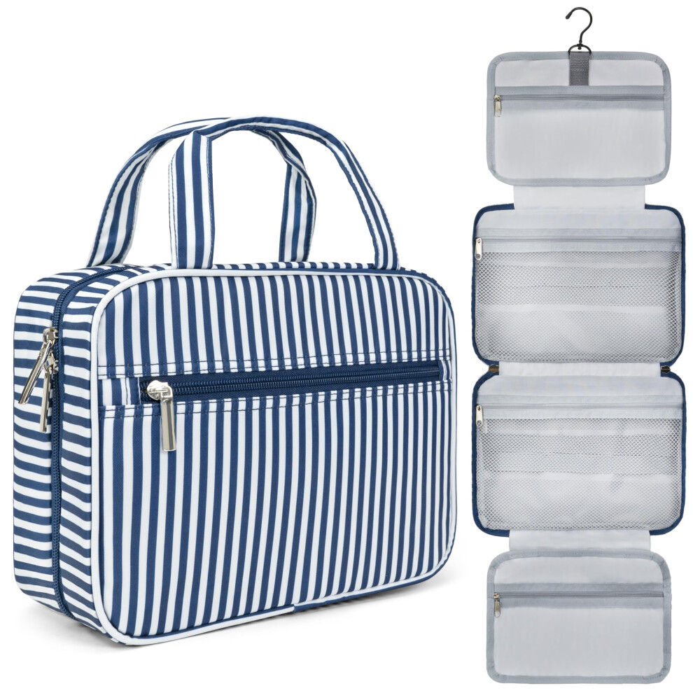 PAVILIA Hanging Toiletry Bag Travel Bag Women Men  Foldable Cosmetic Organizer  Roll up Makeup Bag  Water Resistant Accessories Toiletries  Large Trav-image-OPC-PFNGKV2-NEW