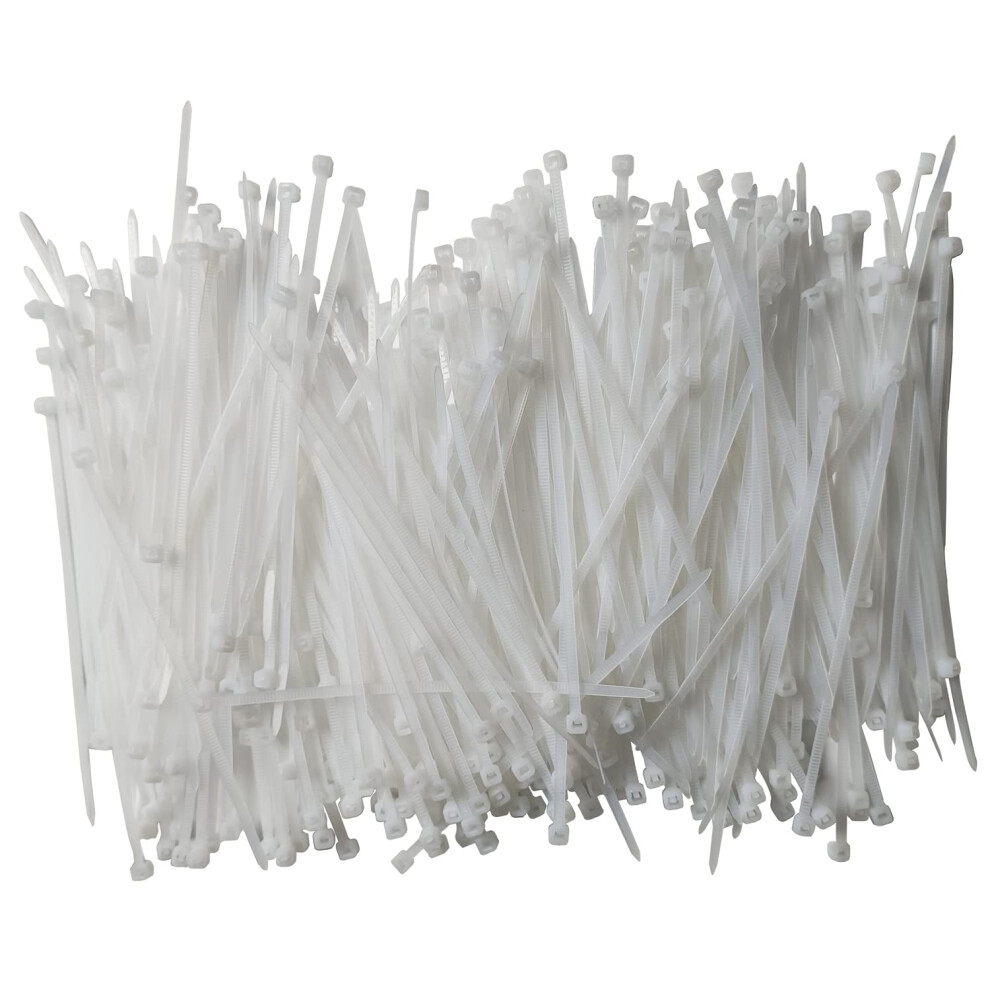 Zip Ties 4 Inch 1000 Pcs Cable Zip Ties With 18 Pounds Tensile Strength White Cable Ties Self-Locking Nylon Tie Wraps For Indoor And Outdoor (4 Inch 760701463893