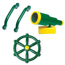 Lekplats tillbehr fr barn utomhus playset barn pirat teleskop ratt grna skerhetshandtag barer lekplats utrustning- bakgrd lekhus trd hus dj