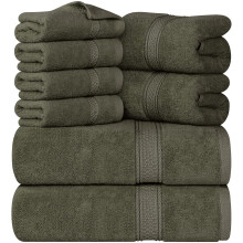 Utopia Towels 8-Piece Premium Towel Set 2 Bath Towels 2 Hand Towels and 4 Wash Cloths 600 GSM 100% Ring Spun Cotton Highly Absorbent Towels for Ba