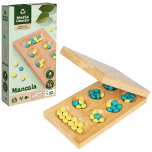 Mindful Classics Mancala-bordspel gemaakt van bamboe en gerecycled plastic voor Earth Day Milieuvriendelijke producten voor volwassenen en kinderen v
