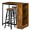 Homcom HOMCOM 3 Piece Bar Table Set, Bar Height Table with 2 Stools, Storage Shelf 2