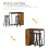 Homcom HOMCOM 3 Piece Bar Table Set, Bar Height Table with 2 Stools, Storage Shelf 4