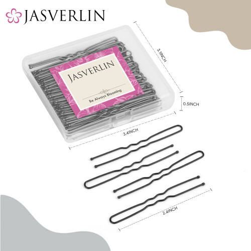 JASVERLIN U Fermagli Neri per Capelli Spessi U Pins per Chignon Accessori per Capelli 1