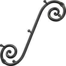 Rtzen Vertical Farmhouse Small Key Hateder for Wall - Swirl Decorative a la main 5 crochets cles pour l'entree de la maison - Moup de support noi