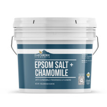 Earthborn Elements Sal de Epsom de Camomila 8 lb, Balde de Um Galão, Pura e Não Diluição, Sal de Imersão com Fragrância e Flores Secas