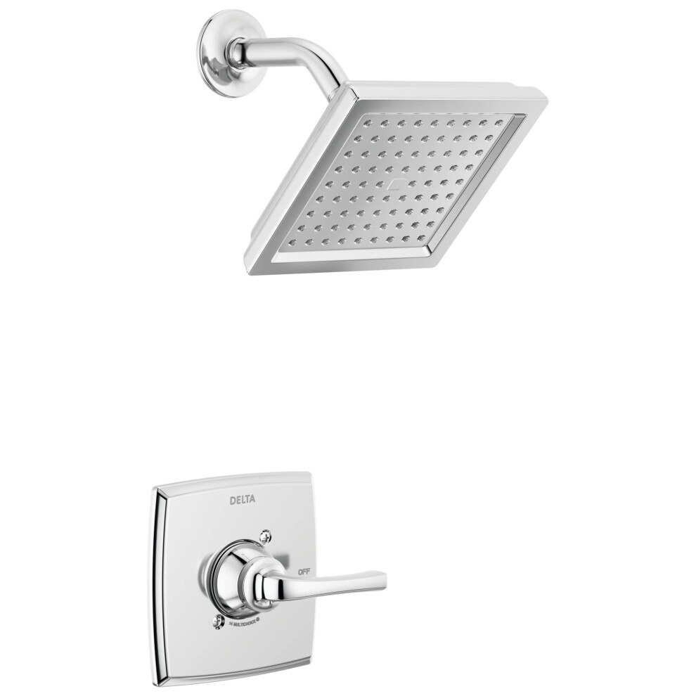Delta Faucet Geist 14 Series Chrome Shower Faucet  Delta Shower Trim Kit with Single-Spray Chrome Shower Head  Shower Faucet Set Complete  Chrome 1428-image-OPC-PFRSGJY-NEW