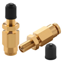 Cheemuii 1/4"""" Schrader-ventiel met drukknop voor 1/4"""" OD-luchtleiding en luchtvering voor opleggers en trekkers