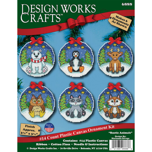 Design Works Crafts Ρουστίκ Ζώα Κιτ Σταυροβελονιάς - Σετ 6 Τεμ 1