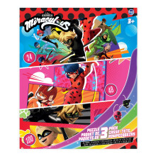 Miraculous Ladybug  3-in-1-Puzzle fr Kinder. Mit Lady und Cat Noir. Tolle Geburtstags- und Bildungsgeschenke fr Jungen und Mdchen. Bunte Teile pa