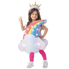 Jahreszeiten Kleinkind leuchtendes Regenbogen-Rollenkostm Wolke 7 Farben Regenbogen-Outfits mit Sonnenkopfbedeckung