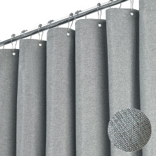 BTTN perdea de du? larg larg - 108x72 inch inch texturat din ?esatura texturata set de du?uri de du? cu 18 crlige din plastic, cu o crpa neutra