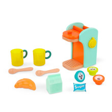 B. toys- Cafés de Brincar- Máquina de Café de Madeira para Crianças- Conjunto de Café de Madeira- 10 Acessórios- Brinquedo de Cozinha- 2 Anos