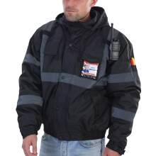 sesafety Reflectieve Hi Vis Bomber Zwarte Jas voor Mannen, Hoge Zichtbaarheid Veiligheidsregenjas, 4XL