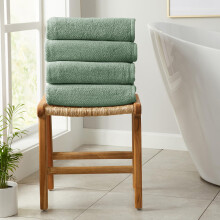 Toalhas de Banho Verdes - Conjunto de 4 Toalhas de Algodão 100% 52x30 - Absorventes, de Secagem Rápida