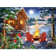 Springbok Christmas Cabin 500 Piece Jigsaw Puzzle for Adults or Children Designed for Holiday Fun- Made in The USA with Precision fit Pieces for