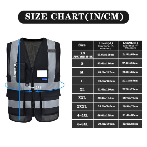 Γυναικείο μαύρο γιλέκο ασφαλείας XSmall 1