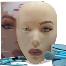 5D make-up Oefen Gezichtsbord Siliconen Make-up Mannequin Gezicht Herbruikbaar Beginners Oefening Oogmake-up Gezicht Oog Fake Siliconen Make-up Artie