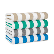 Arkwright California Cabana Stripe Beach Towel - Pack of 4 - Large Soft Soft Soft Cotton Terry Terry Terry Set pour la baignade de piscine et le