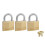 Master Lock Master Lock 140TRI Λουκέτο Χαλκού με Κλειδί, 3 Τμχ, Χρυσό 1