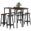 Homcom HOMCOM 6-Piece Industrial Bar Table Set, 2 Kitchen Tables with 4 Stools, Brown 9