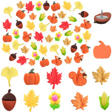 50 PCS PUSSION DCORATIVES AUTOMNES pingles de pouce d'automne Adbules de grces de Thanksgiving Pusics Maple Feuilles Consiels de pinol